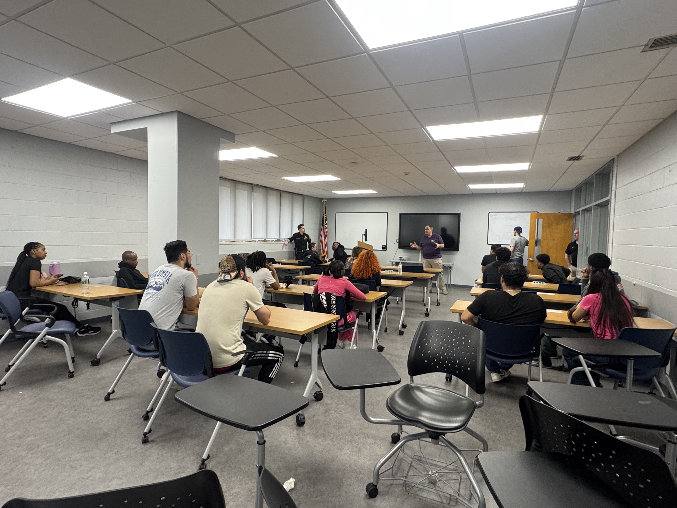 Students learning during a first responder career exploration session